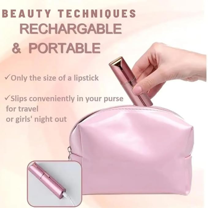 Rechargeable,Hair Removal Device,Face Shaver for Women Upper Lips, Chin & Facial Hair Remover for Women, Painless Hair Remover, Rechargeable Face Razors for Women Blush/Rose Gold