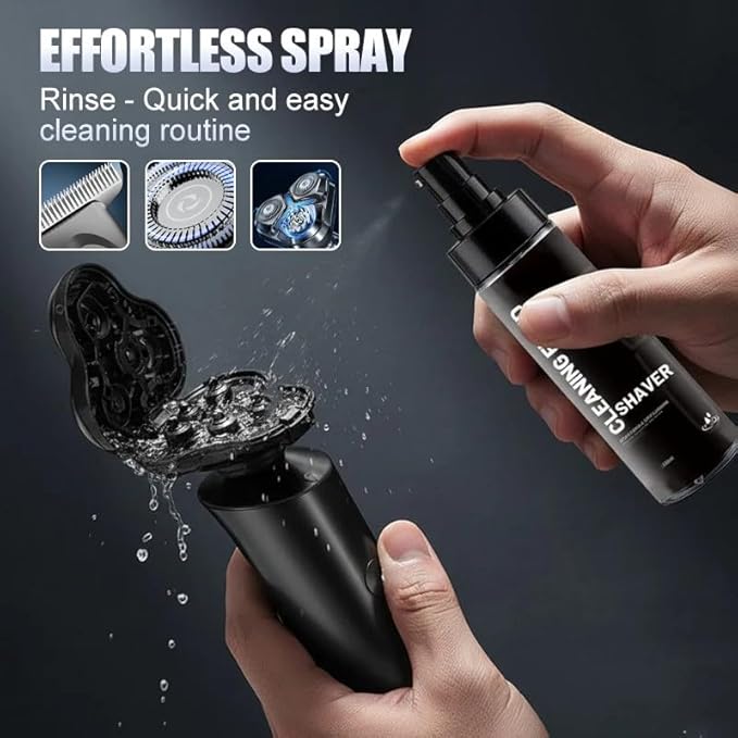 Electric Shaver Guard Cleaning Spray, Universal Efficient Electric Razor Cleaner Spray, Easy Cleaning of Your Electric Shaver, Say Goodbye to Clogged Razors, for Cleaning, Lubricating (100ml)