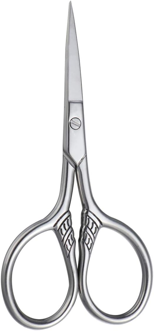 Frcolor Beard Mustache Scissors Stainless Steel Mustache Trimming Shear Men Beard Scissors for Facial Body