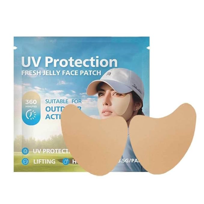 5-Pairs Golf Patches, Outdoor UV Protection Face Patch, Golf Gel Facial Patches, Hydrating Skin Care Sunscreen Patch, Suitable for Outdoor Activities