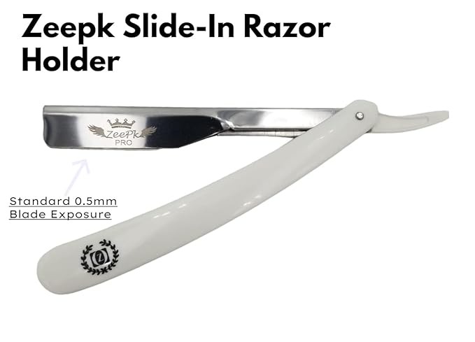 Navaja De Afeitar Professional - Zeepk Straight Razor Kit for Men with 10 double edge blades - Acero Inoxidable - Barber Grade shaving razor set para barberos y hombres Classic manual Shave