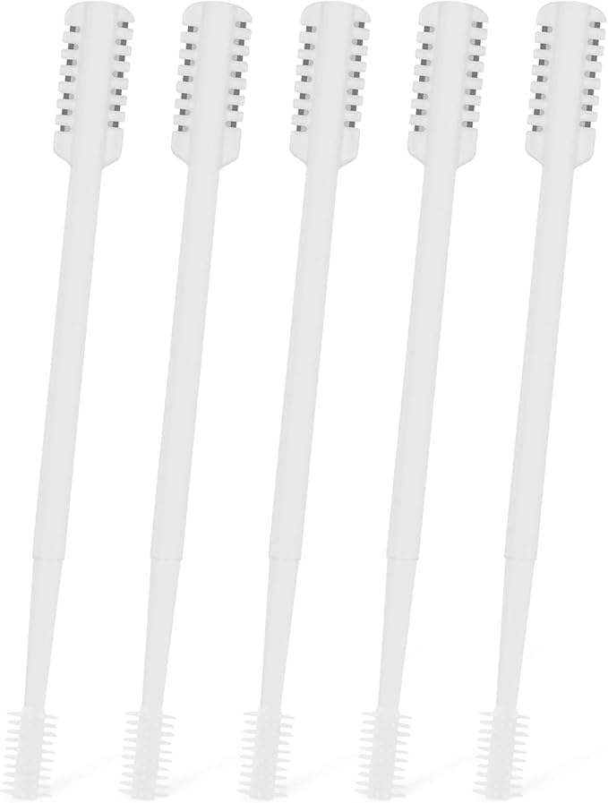 5Pcs 2-in-1 Nasal Hair Cutter, New Double Sided Nose Hair Trimmer, Portable 360° Rotating Manual Nose Trimmer for Men and Women, Pure White