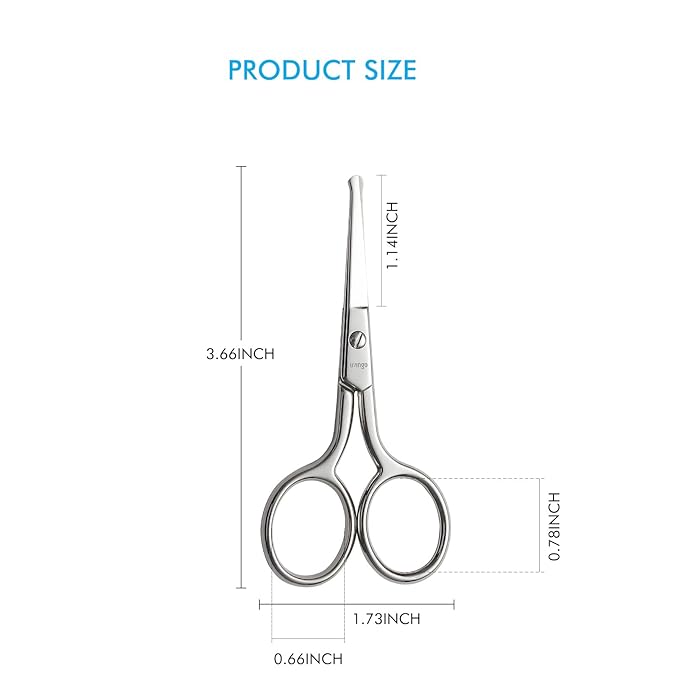 LIVINGO Premium Manicure Rounded Tip Scissors Multi-purpose Stainless Steel Cuticle Pedicure Beauty Grooming Kit for Nail, Eyebrow, Eyelash, Dry Skin, Nose Hair 3.5 inch (Pack of 2)