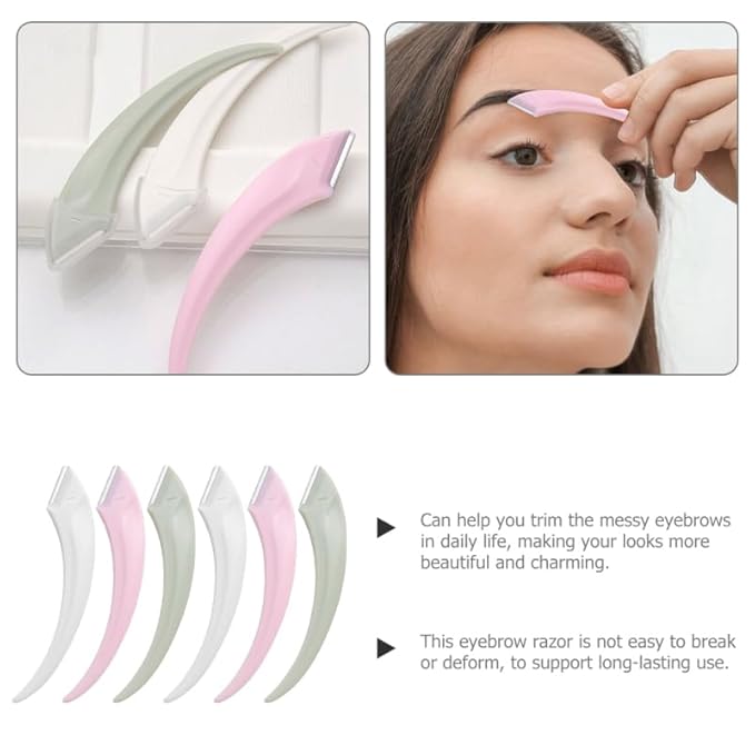 Eyebrow Razors 6-Pack Portable Facial Razor Stainless Steel Eyebrow Trimmer and Hair Remover for Men and Women Compact Design for Precise Grooming