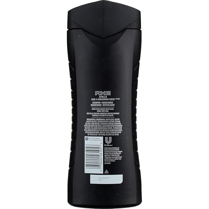 Axe Hair 2-in-1 Shampoo & Conditioner, Apollo, 16 fl oz (2 pack) (Bundle)