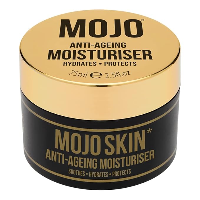 MOJO Skin Anti-Ageing Moisturiser with Hyaluronic Acid, Collagen & Jojoba Oil | Soothes, Hydrates and Protects to reduce fine lines and wrinkles | Luxury Scented | Men's Face Cream 75ml