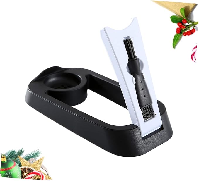 Foldable Electric Shaver Holder with Brush Space-saving Design for Easy Draining and Cleaning for Men and Travelers Dad Boyfriend Husband Black