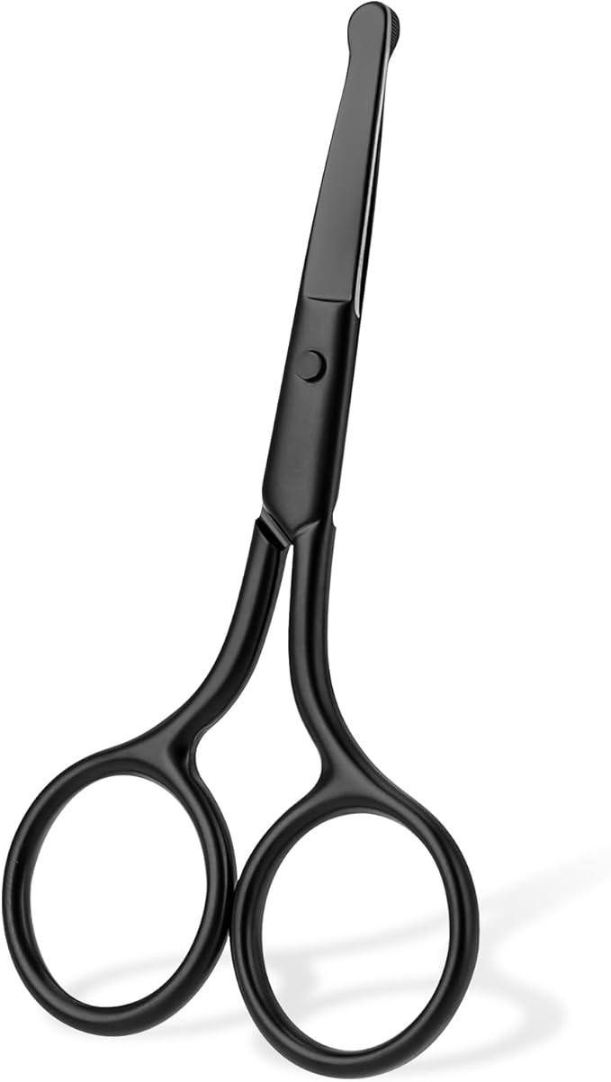 Round Tip Nose Hair Scissors Safety Eyebrow Scissors Small Professional Grooming Scissors for Hair, Eyelashes, Mustache, Nose, Eyebrow Trimmer for Women Men