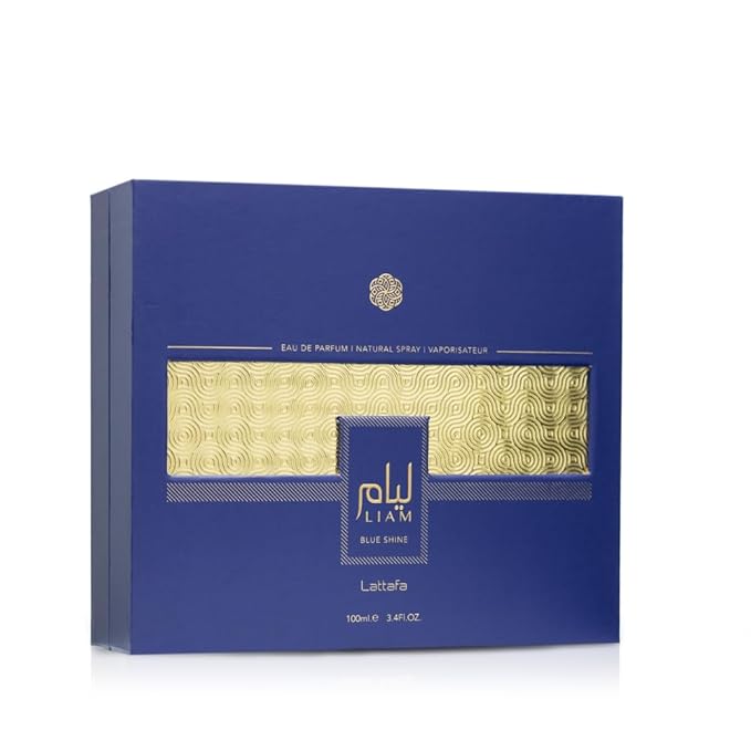 Lattafa Liam Blue Shine Eau de Parfum Spray for Unisex, 3.4 Ounce