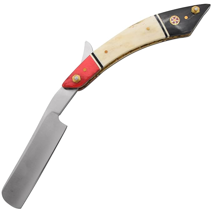 Straight Razor | Straight Edge-Razor Rosewood Handle- Sharp | High Hardness Stainless Steel Cutthroat Straight Edge Blade | Barber Razor (218) BR