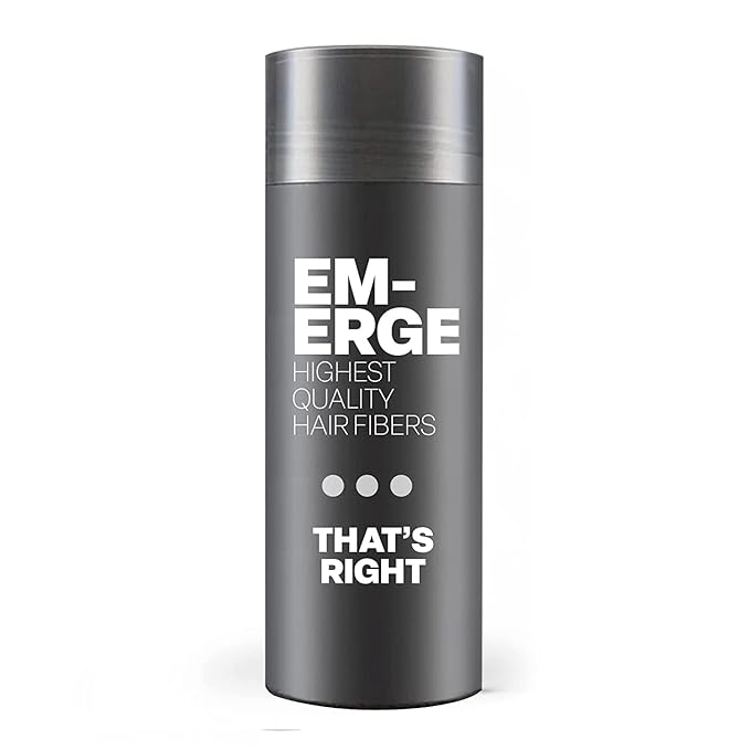 Emerge Hair Building Fibers: Instantly Thickens Hair, Blends Seamlessly, 8 Colors, Weather-Resistant, 1-Pack (Light Brown)