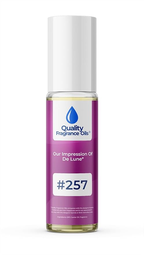 Quality Fragrance Oils' De Lune Impression #257 | Long-Lasting Perfume Oil, Alcohol-Free, Strong Scent, 10ml Roll-On | Affordable Alternative to Designer Fragrances