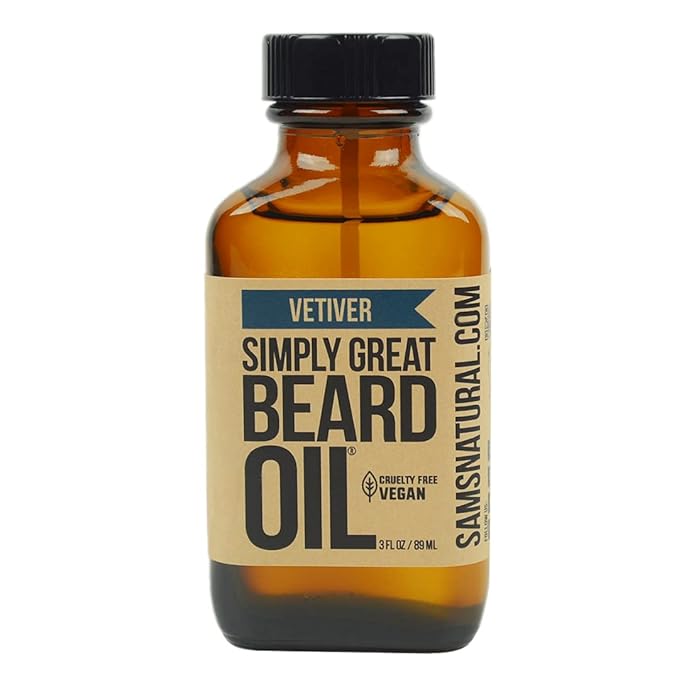 Scented Beard Oil - Beard Conditioner 3 Oz Easy Applicator - Natural - Vegan and Cruelty Free Care for Beards - America's Favorite (Vetiver)