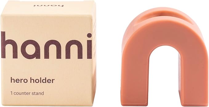HANNI Hero Safety Razor Holder, Heavy Duty Storage Stand for Shaving Accessories, Bathroom Organizer for Men and Women, Clay