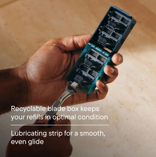 Men’s Razor Blade Refills – 5-Blade Cartridges for Close & Comfortable Shave – Smooth Glide, Reduced Irritation – Compatible Replacement Razors (4count)