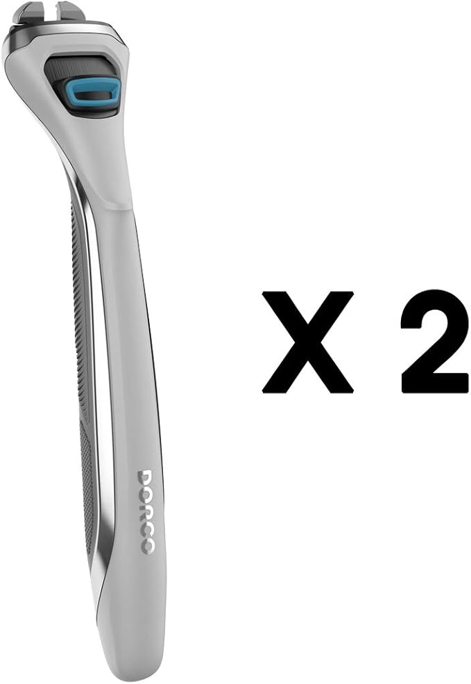 Dorco Pace 4 Pro - Four Blade Razor Shaving System - 2 Replacement Handles (Handles Only)