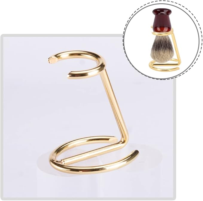 Shaving Brush Holder, Shaving Stand Shaving Razor and Brush Stand Christmas Men's Gift for Safety Razor Stand Place manual shaving foam brush Stainless Steel （Without Brush）