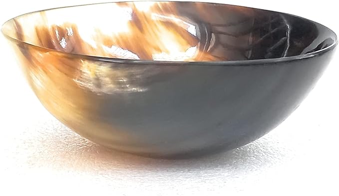 ALADEAN Real Horn Shaving Bowl for Men - Natural Horn Beard Shaving Accessories for Personal Parlour Saloon Use - Gift for men