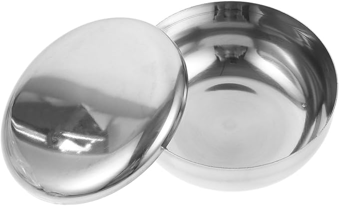Stainless Steel Shaving Bowl Lid Men's Shave Soap Cup Sturdy Foam Mug for Easy Lathering for Home or Travel