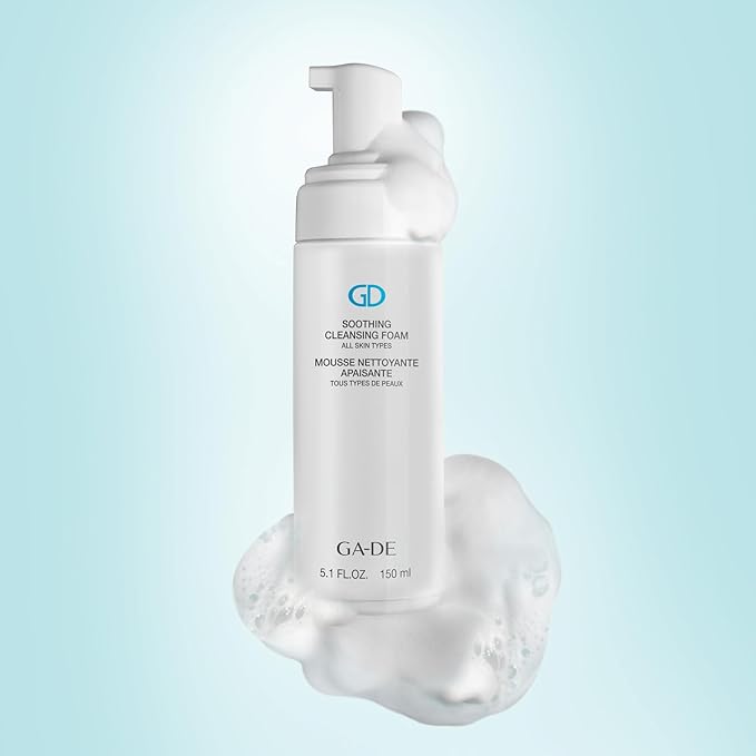 GA-DE Soothing Cleansing Foam for All Skin Types - Facial Cleanser - Enriched with Papaya, Mallow Flower, Chamomile, and Hyaluronic Acid - 5.07 oz