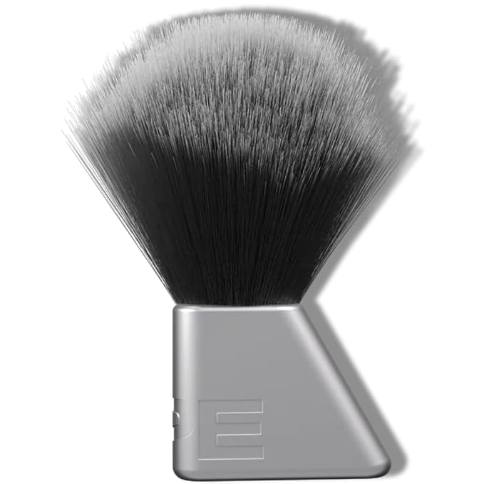 HYPE Vegan Shave Brush – Premium Synthetic Fibers, CNC Machined Aluminum Handle – Whips Up Luxurious Lather for a Smooth, Precise Shave - Silver