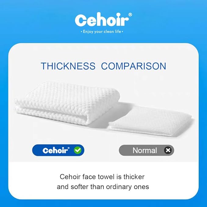 Face Towels,Super Soft and Thickness XL:10x12 inches,Lint-Free Biodegradable Towels,Disposable Face Towel,Makeup Remover Dry Wipes,Clean Face Cloths for Sensitive Skin.(3 packs (150 counts))…
