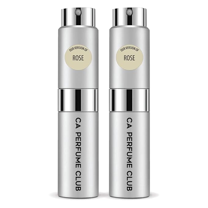 CA Perfume Club Impression of Rose For Women & Men Fragrance Concentrated Long Lasting Eau de Parfum Spray Refillable Atomizer Bottle 0.27 Fl Oz (Pack of 2)