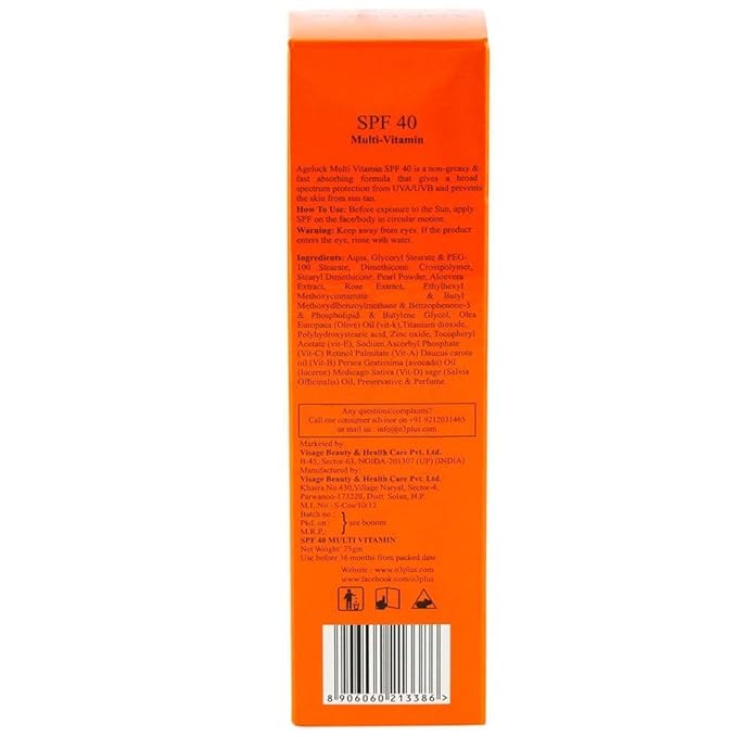 O3+ Agelock SPF 40 Multi-Vitamin with Flower and Herb Extracts (75gm)