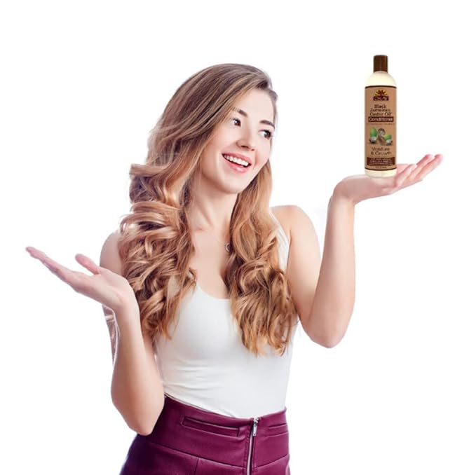 OKAY Black Jamaican Castor Oil Conditioner - Jamaican Black Castor Oil Conditioner for Women and Men with Argan and Shea Butter for Damaged Hair, Promotes Thicker, Fuller Hair - 12 fl oz (1 Pack)