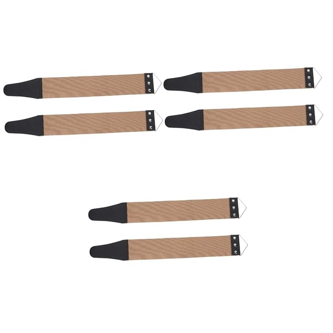 NOLITOY 6pcs Dual-sided Sharpening Straps Practical Strop Tool for Straight and Knives High-grade Hanging Design Easy to Use for Home Grooming