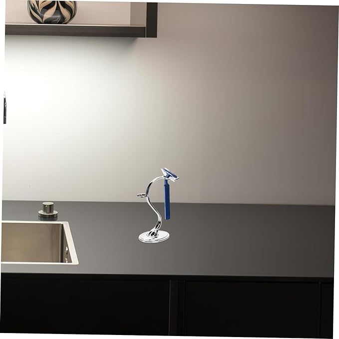 Razor and Brush Stand for Men Sturdy Shaving Organizer Non-slip Base for Bathroom Storage of Safety Razors and Shaving Brushes Rustproof Design