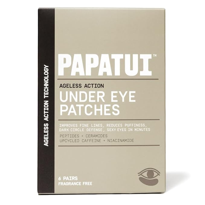 Papatui by Dwayne Johnson Fast-Acting Under Eye Patches for Men | Ageless Action to Reduce Puffiness, Dark Circles and Fine Lines | Made with Niacinamide, Hyaluronic Acid, Caffeine | 6ct