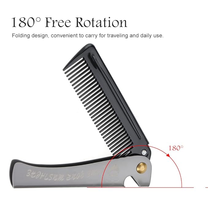Folding Pocket Moustache Shaping Comb