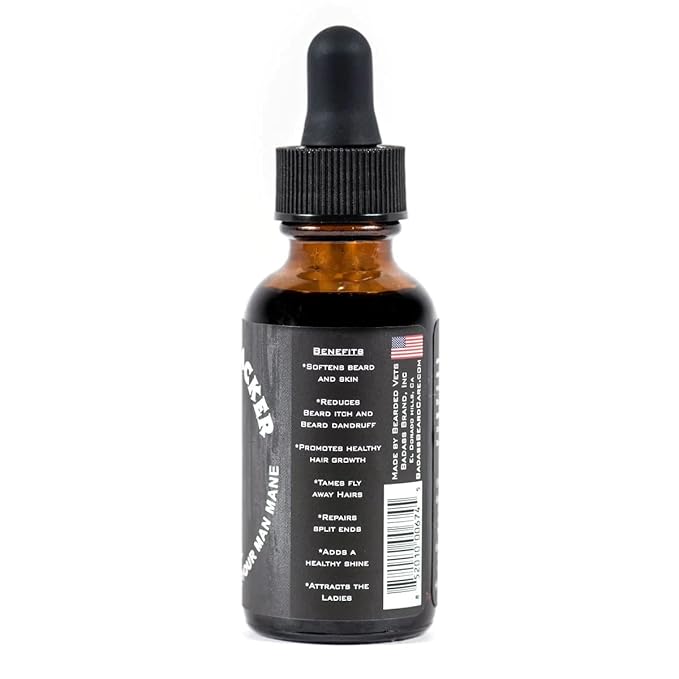 Badass Beard Care Beard Oil For Men - The Bushwhacker Scent 1 oz - All Natural Ingredients Keeps Beard and Mustache Full Soft and Healthy