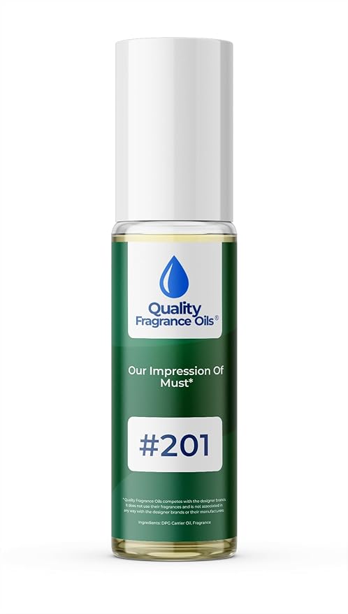 Quality Fragrance Oils' Must for Men Impression #201 | Long-Lasting Perfume Oil, Alcohol-Free, Strong Scent, 10ml Roll-On | Affordable Alternative to Designer Fragrances