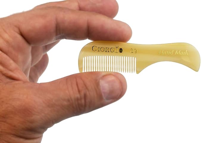 Giorgio G39 Extra Small Men's Fine Toothed Beard and Mustache Comb for Facial Hair Grooming and Styling. Add this pocket comb to your hair styling accessories, Saw-Cut and Hand Polished