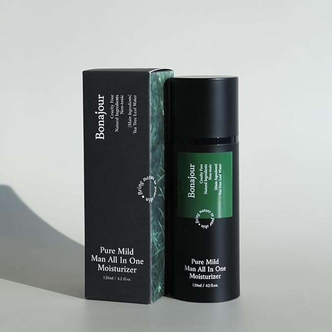 BONAJOUR] Vegan beauty Daily All-In-One Moisturizer for men, Natural & Organic Vegan Anti-Aging Face Lotion, Skincare for Men 4.2 Fl. Oz