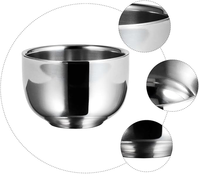 Beaupretty Stainless Steel Shaving Foaming Bowl for Men, Beard Bubble Container with Lathering Function, Household Shaving Soap Bowl for Daily Grooming