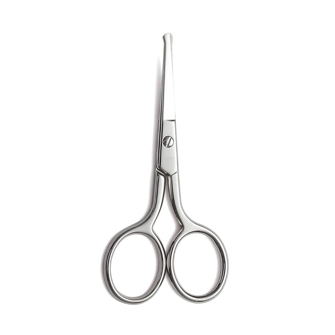 LIVINGO Premium Manicure Rounded Tip Scissors Multi-purpose Stainless Steel Cuticle Pedicure Beauty Grooming Kit for Nail, Eyebrow, Eyelash, Dry Skin, Nose Hair 3.5 inch (Pack of 2)