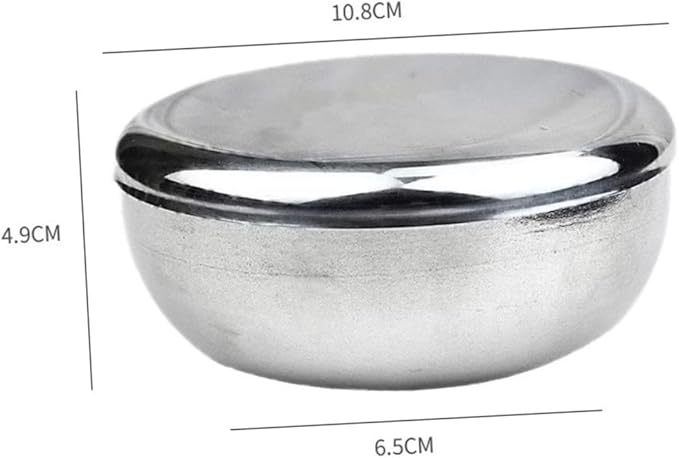 Baluue 1pc Stainless Steel Shaving Bowl Lid Accessory for Men for Traditional Wet Shaving Unbreakable Bubble Bowl for Smooth Lathering