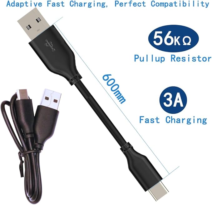 10PCS USB C Power Cord Replacement Charger USB Adapter Compatible with a Variety of Electric Hair Clippers, Beard Trimmers, Shavers, Desk Lamps,Purifiers, HQ8505 Charging Cable