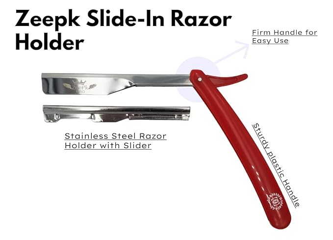 Zeepk Straight Razor para Afeitar – Classic Barber Razor Kit for Men with 10 Blades – Navaja Afilada de Acero Inoxidable – Shaving Kit para Barberos y Principiantes