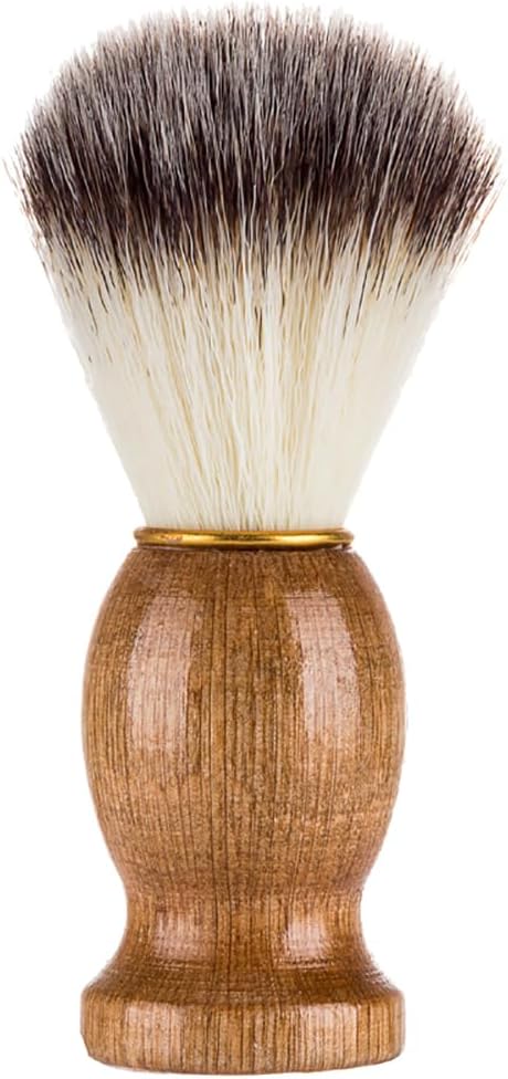 Mens Shaving Cream Brush Wet Shave Brush Facial Hair Brush Hair Shaving Brush with Wood Handle Gifts for Men Professional Hair Salon Tools