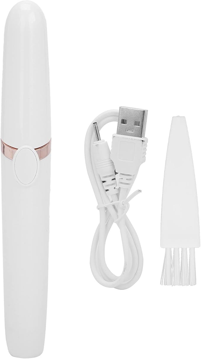 Horoper Eyebrow Facial Trimmer, Painless USB Eyebrow Trimmer Women Electric Face Eyebrow Hair Removal Machine, for Face Lip Chin (White)