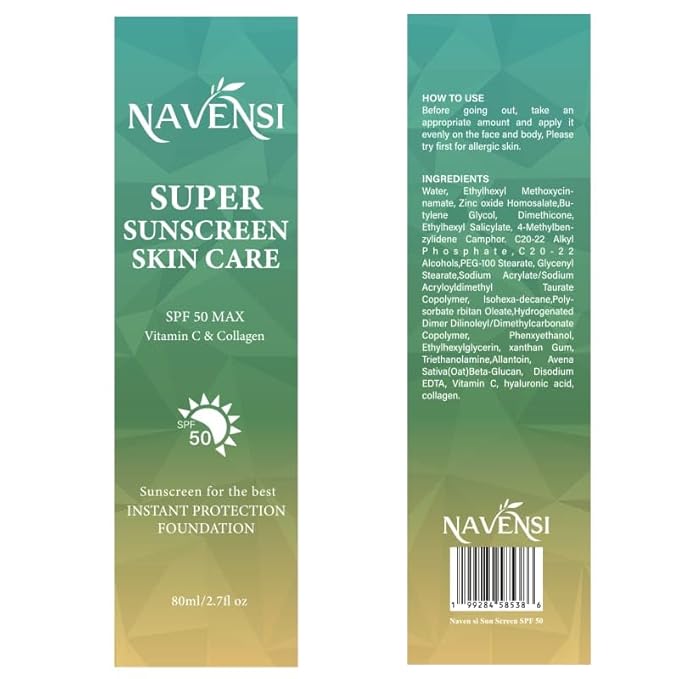Sunscreen For Face SPF 50 | 80ml Lightweight Face Sunscreen Travel Size Vitamin C & Collagen Glow Sunblock, Hydrating, Non Greasy Anti Aging Protection for Bright, Youthful, Protected Skin