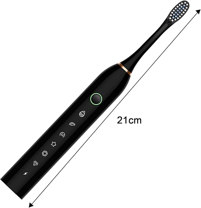 Electric Toothbrush with 4 Brush Heads 6 Modes Smart Timers IPX7 Waterproof USB Rechargeable 42000VPM Adults Toothbrush Set Travel Toothbrush Rechargeable Portable 4 Brush Heads Black