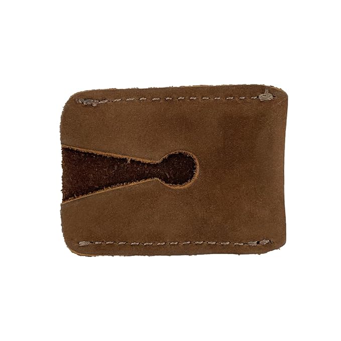Hide & Drink, Leather Double Edge Safety Razor Head Protective Sheath, Shaving Travel Cover Handmade (Swayze Suede)