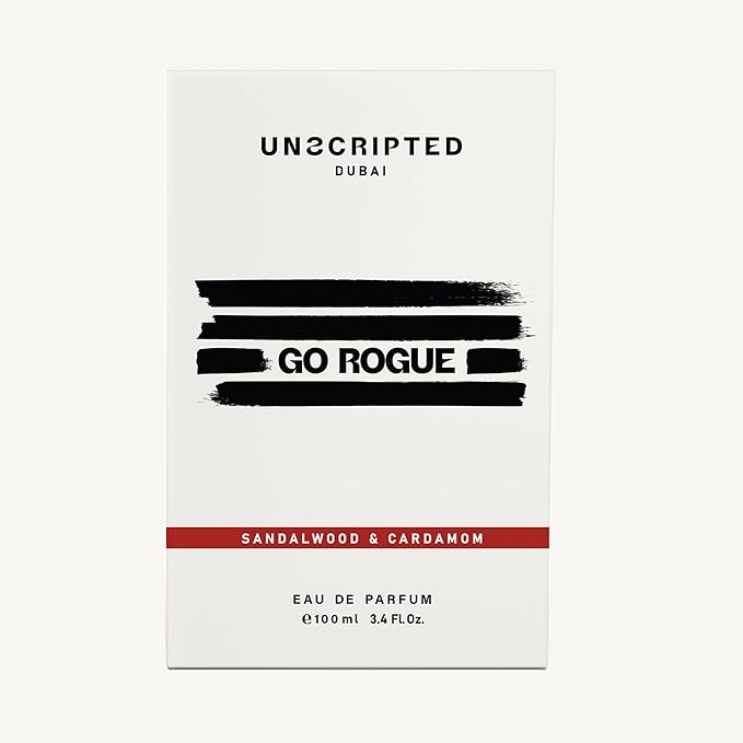 Unscripted Go Rogue - Bold and Unique Perfume for Men - Long-Lasting Men Perfume with Cardamom, Sandalwood and Vetiver for Free Spirits - 3.4 oz
