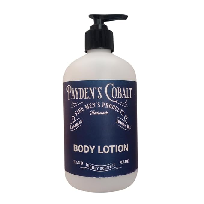 Payden's Cobalt Cedarwood & Citrus For Men Scented Luxury Body Lotion with Lanolin and Jojoba Oil, 12 Oz