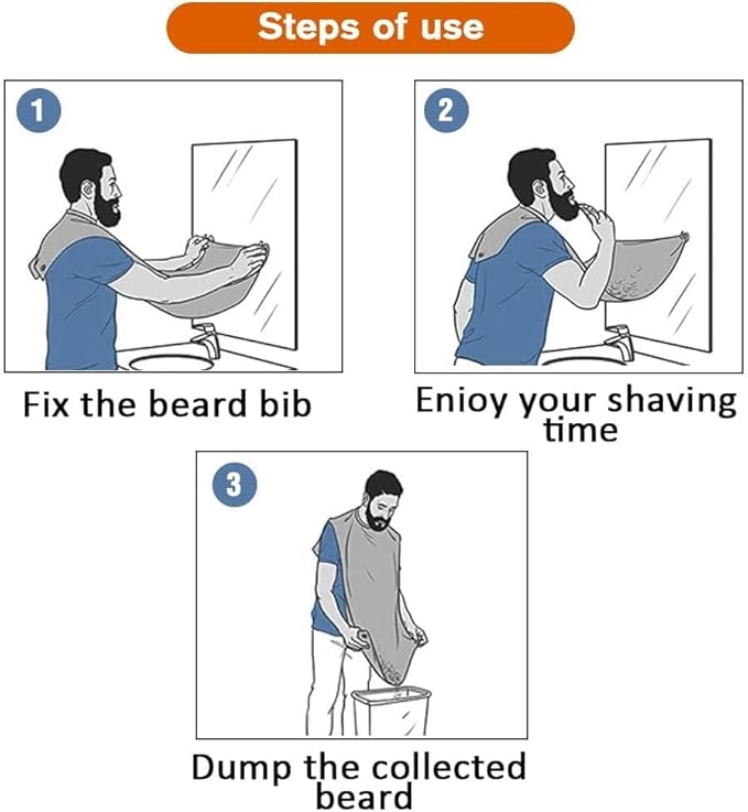 Beard Bib Beard Apron,Dad Fathers Day Gift,Beard Trimming Catcher Bib,Hair Catcher,Gifts for Men Anniversary Valentines Day,Stocking Stuffers Christmas Gifts for Him